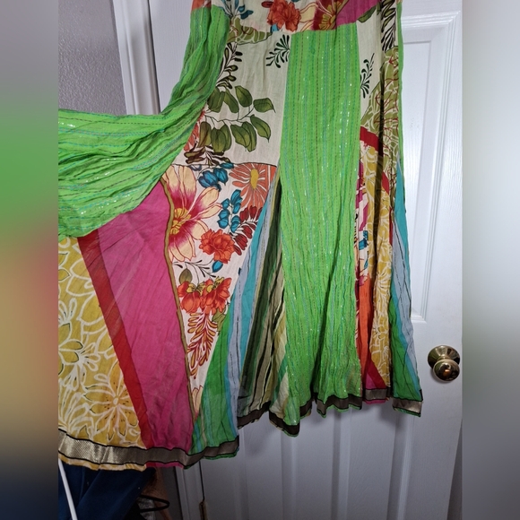 Anü By Naturals ANU Bright Floral Maxi Panels Skirt Fully Lined EUC Fairy Sz S - Picture 4 of 8